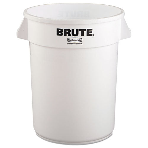 Image of Rubbermaid® Commercial Vented Round Brute Container, 32 gal, Plastic, White