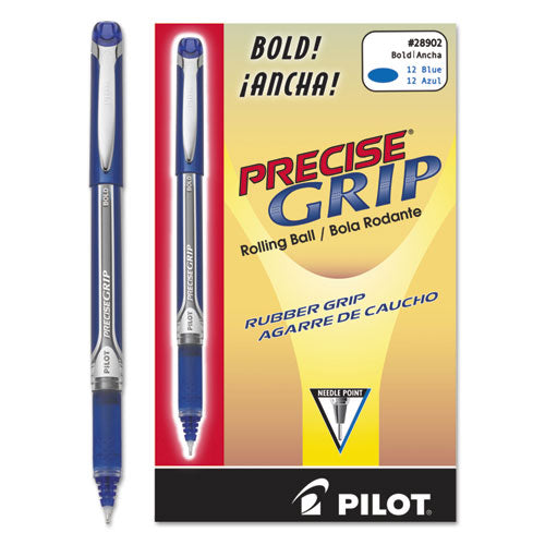Image of Pilot® Precise Grip Rollerball Pen, Stick, Bold 1 mm, Blue Ink, Blue Barrel