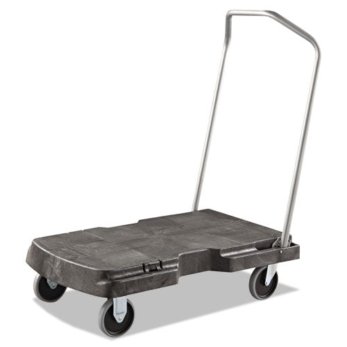 Image of Rubbermaid® Commercial Triple Trolley Platform Truck with Angled-Loop Handle, 500 lb Capacity, 20.5 x 32.5 x 35, Black
