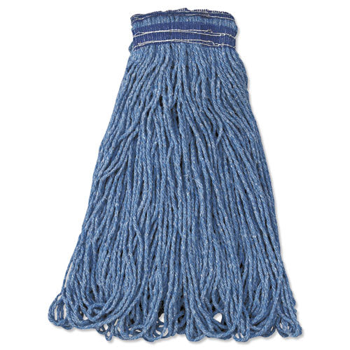 Image of Rubbermaid® Commercial Universal Headband Mop Head, Cotton/synthetic, 24oz, Blue, 12/carton