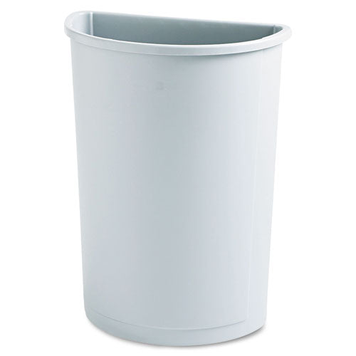 Image of Rubbermaid® Commercial Untouchable Half-Round Plastic Receptacle, 21 gal, Plastic, Gray