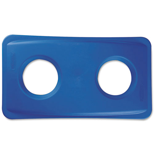 Image of Rubbermaid® Commercial Lid For Slim Jim Bottle Recycling Container, 20.38w X 11.38d X 2.75h, Blue