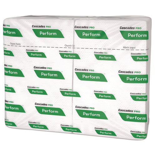 Image of Cascades PRO Perform Interfold Napkins, 1-Ply, 6.5 X 4.25, White, 376/pack, 16 Packs/carton