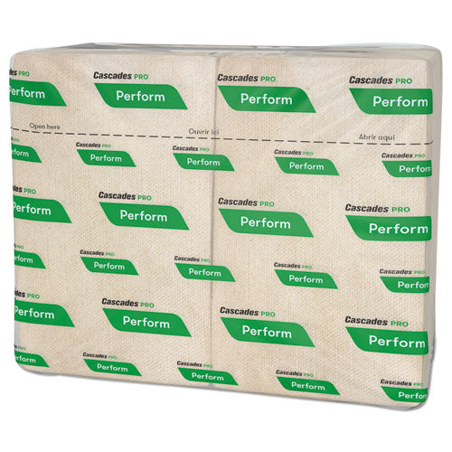 Image of Cascades PRO Perform Interfold Napkins, 1-Ply, 6.5 X 4.25, Natural, 376/pack, 16 Packs/carton