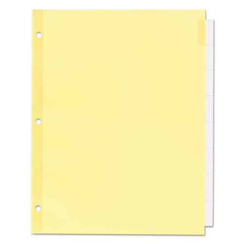 Image of Office Essentials Plastic Insertable Dividers, 8-Tab, 11 x 8.5, Clear Tabs, 1 Set