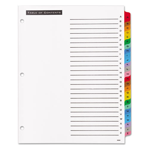 Image of Office Essentials Table 'n Tabs Dividers, 26-Tab, A to Z, 11 x 8.5, White, Assorted Tabs, 1 Set