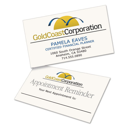 Image of Avery® Clean Edge Business Cards, Laser, 2 X 3.5, Ivory, 200 Cards, 10 Cards/sheet, 20 Sheets/pack