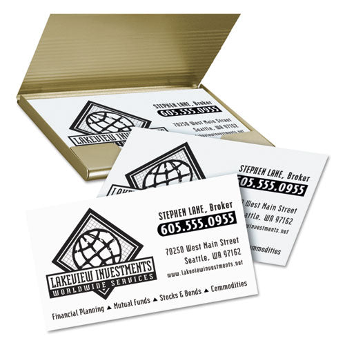 Image of Avery® Clean Edge Business Card Value Pack, Laser, 2 X 3.5, White, 2,000 Cards, 10 Cards/sheet, 200 Sheets/box