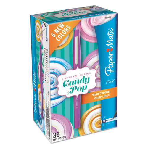 Image of Paper Mate® Flair Candy Pop Porous Point Pen, Stick, Medium 0.7 Mm, Assorted Ink And Barrel Colors, 36/pack