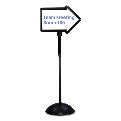 Image of Safco® WriteWay Two-Sided Dry Erase Standing Message Sign, White 25.5" x 17.75" Arrow Surface, Black Frame, 25.5" x 17.75" x 64.25"