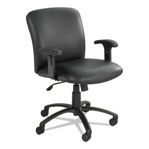 Image of Safco® Uber Big/tall Series Mid Back Chair, Vinyl, Supports Up To 500 Lb, 18.5" To 22.5" Seat Height, Black