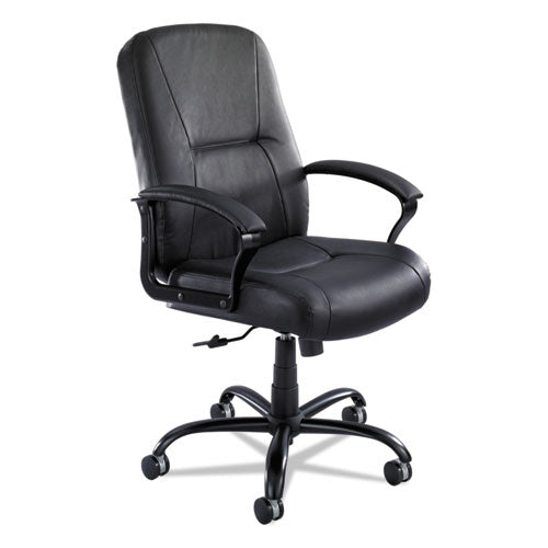 Image of Safco® Serenity Big/tall High Back Leather Chair, Supports Up To 500 Lb, 19.5" To 22.5" Seat Height, Black