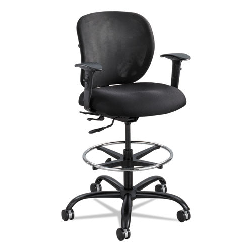 Image of Safco® Vue Heavy-Duty Extended-Height Stool, Supports Up To 350 Lb, 23" To 32.5" Seat Height, Black Fabric