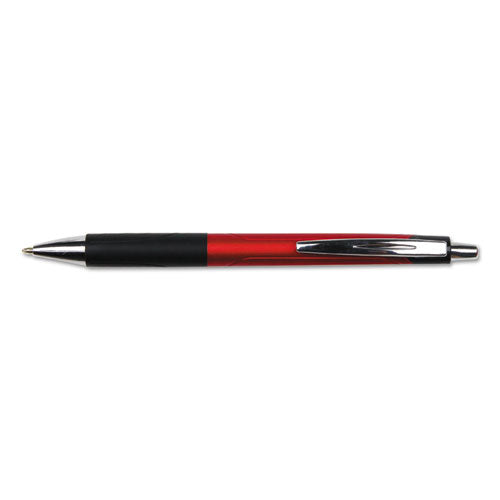Image of Universal Comfort Grip Ballpoint Pen, Retractable, Medium 1 mm, Red Ink, Red/Black Barrel, Dozen