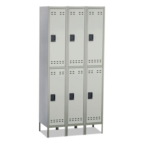 Image of Safco® Double-Tier, Three-Column Locker, 36w X 18d X 78h, Two-Tone Gray