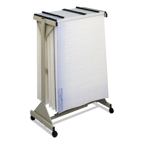 Image of Safco® Mobile Plan Center Sheet Rack, 18 Hanging Clamps, 43.75w X 20.5d X 51h, Sand