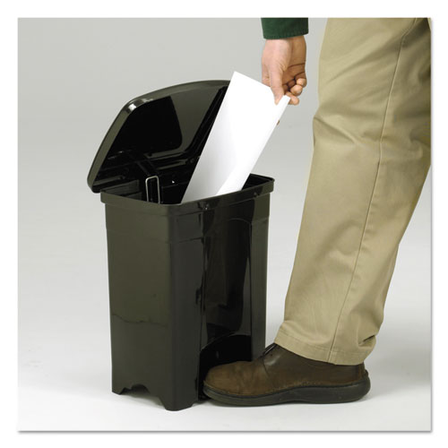 Image of Safco® Plastic Step-On Receptacle, 4 gal, Plastic, Black