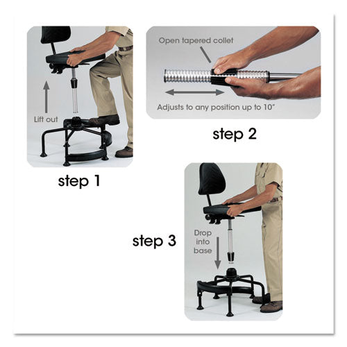 Image of Safco® Task Master Economy Industrial Chair, Supports Up To 250 Lb, 17" To 35" Seat Height, Black