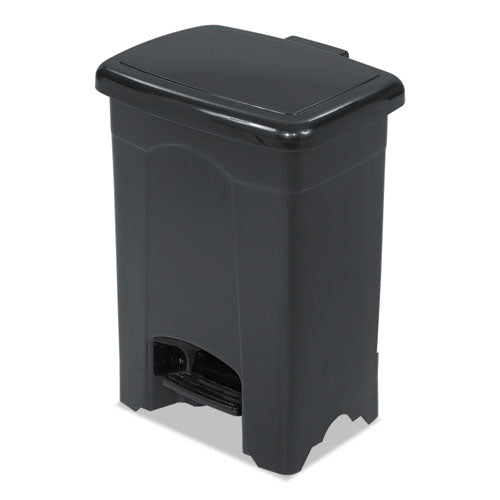 Image of Safco® Plastic Step-On Receptacle, 4 gal, Plastic, Black