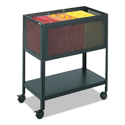 Image of Safco® Open Top Mesh Tub, Metal, 1 Shelf, 1 Bin, 13.5" x 24.25" x 27.5", Black