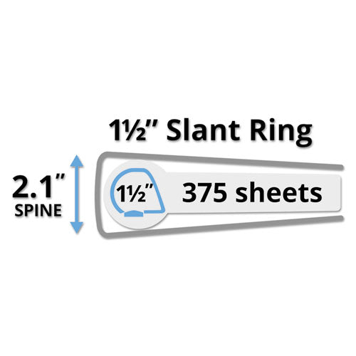 Image of Avery® Durable View Binder With Durahinge And Slant Rings, 3 Rings, 1.5" Capacity, 11 X 8.5, Black