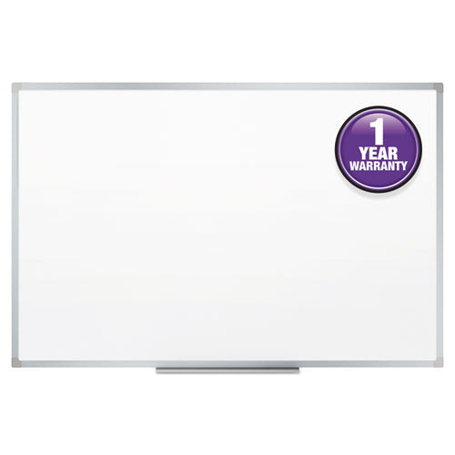 Image of Mead® Dry Erase Board with Aluminum Frame, 36" x 24", White Surface, Satin Aluminum Frame