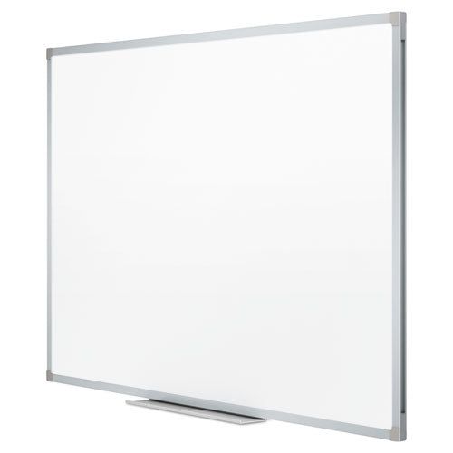 Image of Mead® Dry Erase Board with Aluminum Frame, 72" x 48", White Surface, Satin Aluminum Frame