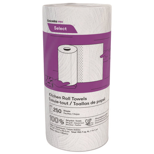 Image of Cascades PRO Select Kitchen Roll Towels, 2-Ply, 8 X 11, 250/roll, 12/carton