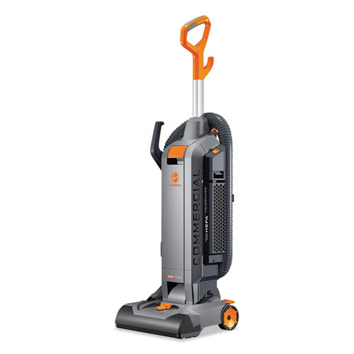 Image of Hoover® Commercial Hushtone Vacuum Cleaner With Intellibelt, 13" Cleaning Path, Gray/orange