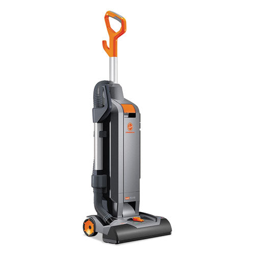 Image of Hoover® Commercial Hushtone Vacuum Cleaner With Intellibelt, 15" Cleaning Path, Gray/orange