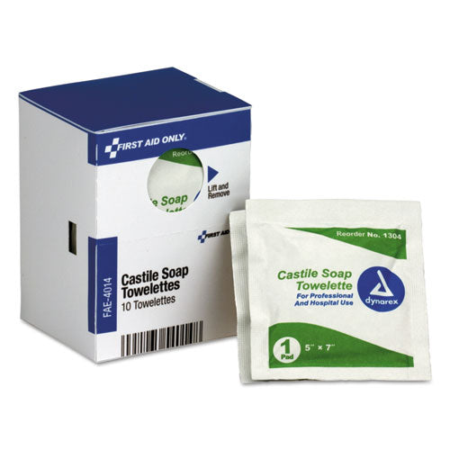 Image of First Aid Only Refill For Smartcompliance General Business Cabinet, Castile Soap Wipes, 5 X 7, 10/box