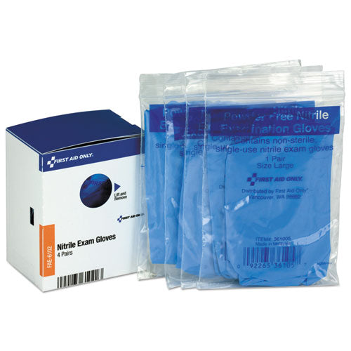 Image of First Aid Only Refill For Smartcompliance General Business Cabinet, Nitrile Exam Gloves, 4 Pair/box