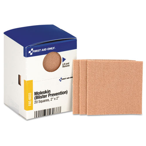 Image of First Aid Only Refill For Smartcompliance General Business Cabinet, Moleskin, 2 X 2, 20/box