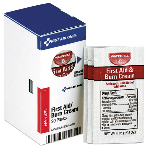 Image of First Aid Only Refill For Smartcompliance General Business Cabinet, Burn Cream, 0.9g Packets, 20/box