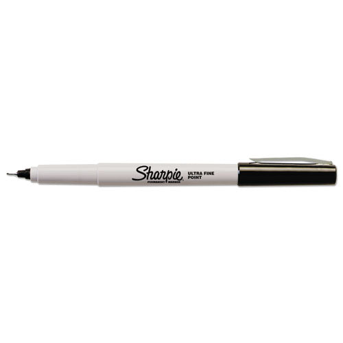Image of Sharpie® Ultra Fine Tip Permanent Marker, Ultra-Fine Needle Tip, Black, 5/Pack
