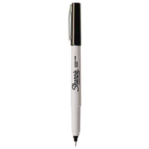 Image of Sharpie® Ultra Fine Tip Permanent Marker, Ultra-Fine Needle Tip, Black, Dozen