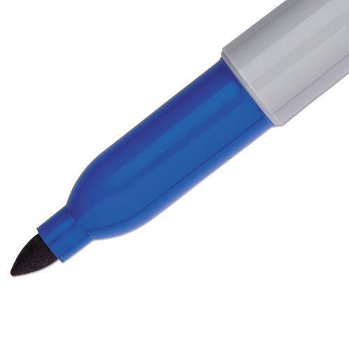 Image of Sharpie® Fine Tip Permanent Marker, Fine Bullet Tip, Blue, Dozen