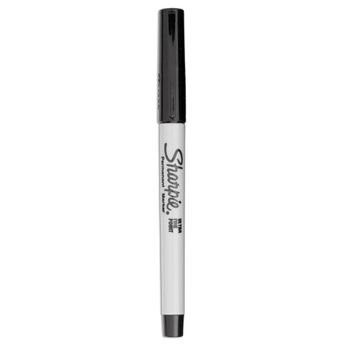 Image of Sharpie® Ultra Fine Tip Permanent Marker, Ultra-Fine Needle Tip, Black, 5/Pack