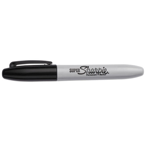 Image of Sharpie® Super Permanent Marker, Fine Bullet Tip, Black, Dozen