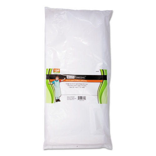 Image of Baumgartens® Disposable Apron, Polypropylene, One Size Fits All, White, 100/pack