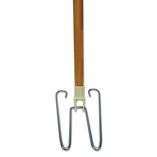 Image of Boardwalk® Wedge Dust Mop Head Frame/Lacquered Wood Handle, 0.94" dia x 48" Length, Natural