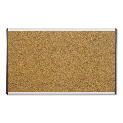 Image of Quartet® ARC Frame Cubicle Board, Cork Bulletin, 30" x 18", Tan Surface, Satin Aluminum Frame