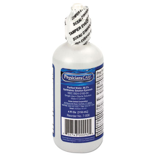 Image of First Aid Only Refill For Smartcompliance General Business Cabinet, 4 Oz Eyewash Bottle