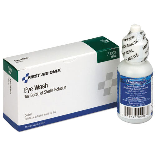 Image of First Aid Only 24 Unit Ansi Class A+ Refill, Eyewash, 1 Oz