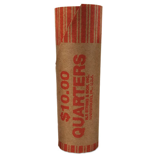 Image of Iconex Preformed Tubular Coin Wrappers, Quarters, $10, 1,000 Wrappers/Box