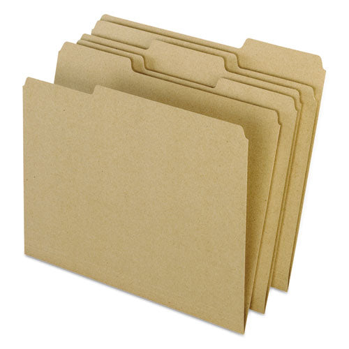 Image of Pendaflex® Earthwise by Pendaflex 100% Recycled Colored File Folders, 1/3-Cut Tabs: Assorted, Letter, 0.5" Expansion, Brown, 100/Box