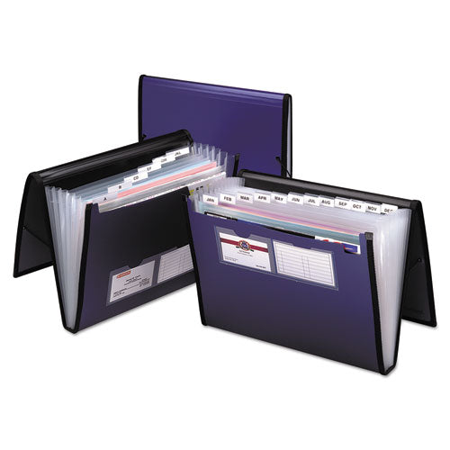 Image of Pendaflex® Professional Expanding Organizer, 7 Sections, Elastic Cord Closure, 1/6-Cut Tabs, Letter Size, Blue
