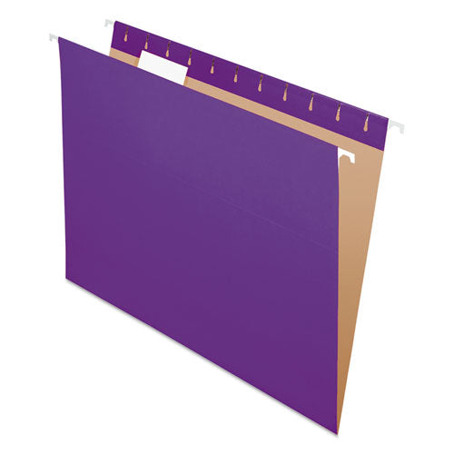 Image of Pendaflex® Colored Hanging Folders, Letter Size, 1/5-Cut Tabs, Violet, 25/Box