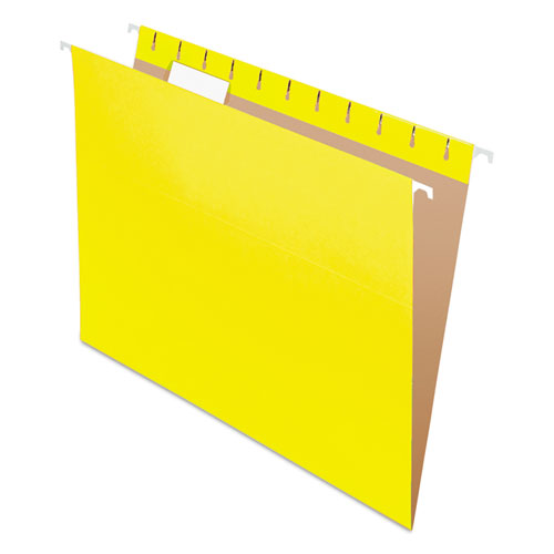 Image of Pendaflex® Colored Hanging Folders, Letter Size, 1/5-Cut Tabs, Yellow, 25/Box