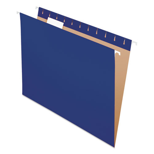 Image of Pendaflex® Colored Hanging Folders, Letter Size, 1/5-Cut Tabs, Navy, 25/Box